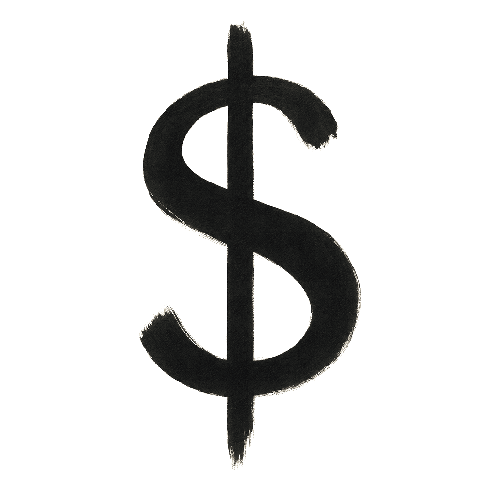 Charcoal dollar sign